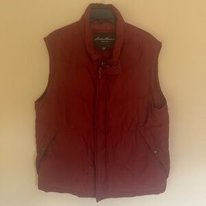 Brick Red Colored Retro Style Eddie Bauer Goose Down Vest - Size L